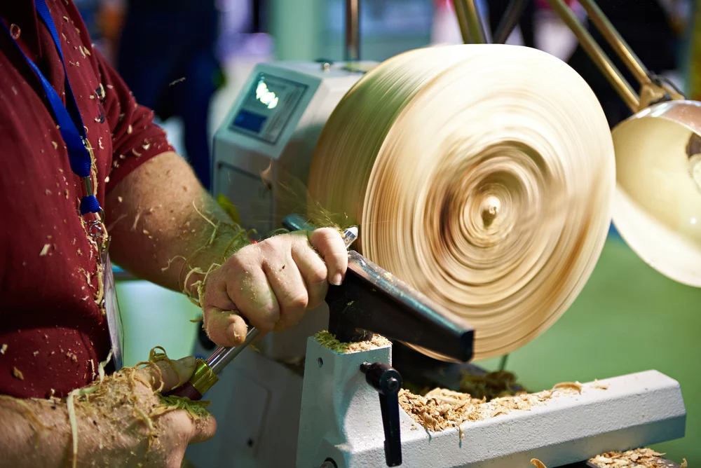 Woodworking on a lathe