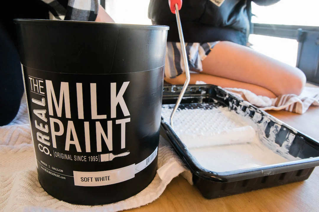 painting baby crib with non-toxic real milk paint
