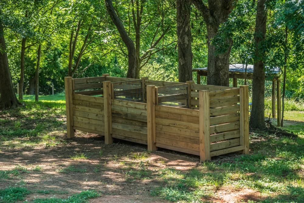 a DIY wood compost bin