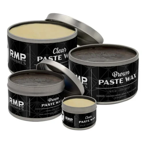 RMP Finishes low-smell fast drying, hard Paste Wax in Clear and Brown.
