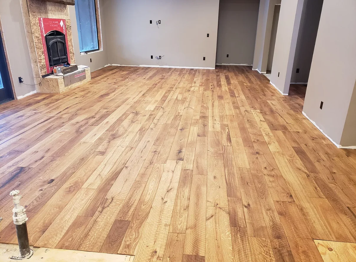 Wood oak floor with tung oil finish