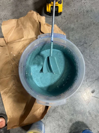 Mixing 1:1 ratio of Part A resin and RMP Finishes powder pigments