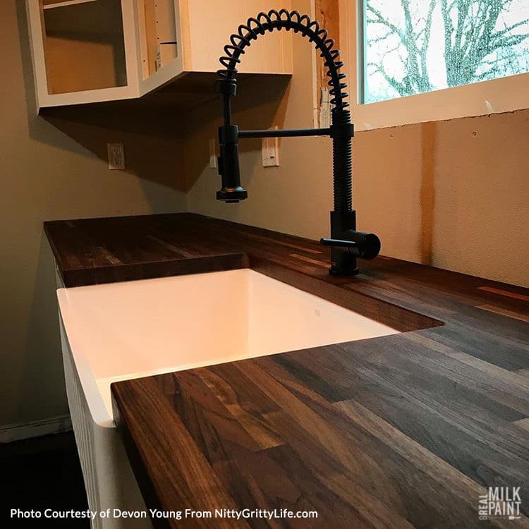 dark wood stained with our butcher block oils