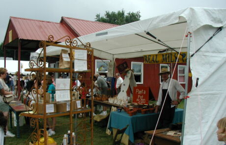 Dwayne Siever at craft festival in Kutztown Pennsylvania selling Real Milk Paint.