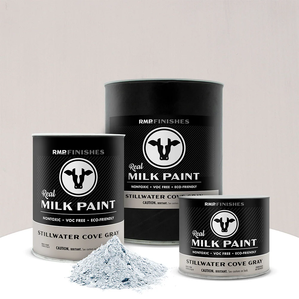 Stillwater Cove Gray Real Milk Paint - Warm Brown Gray Non-toxic Furniture Paint by RMP Finishes