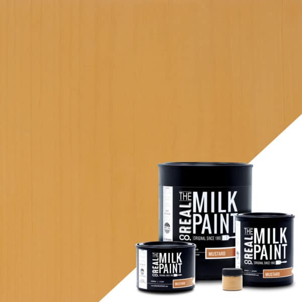 Mustard seed milk paint made from milk protein casein