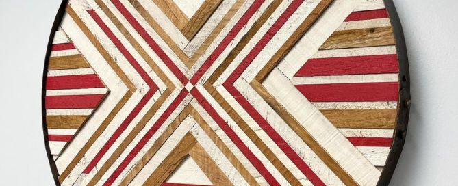 Painting upcycled wood art