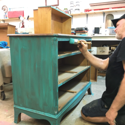 Painting a dresser and drawers with Real Milk Paint, showing the best furniture painting for beginners techniques