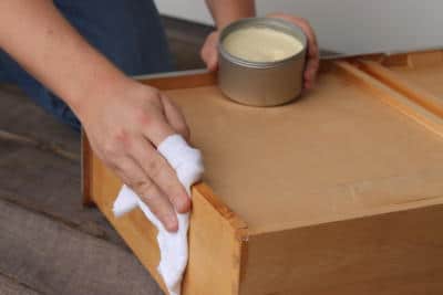 adding paste wax in cedar chest cabinet box