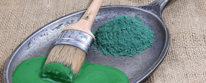 Green Milk Paint With Powder & Brush