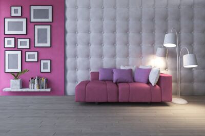 room painted with purple milk paint to create a sense of mystery and intrigue