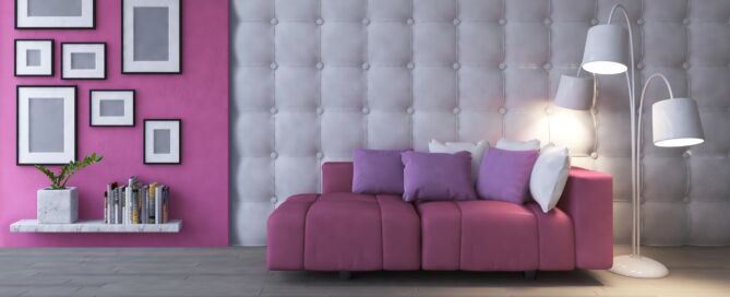 room painted with purple milk paint to create a sense of mystery and intrigue