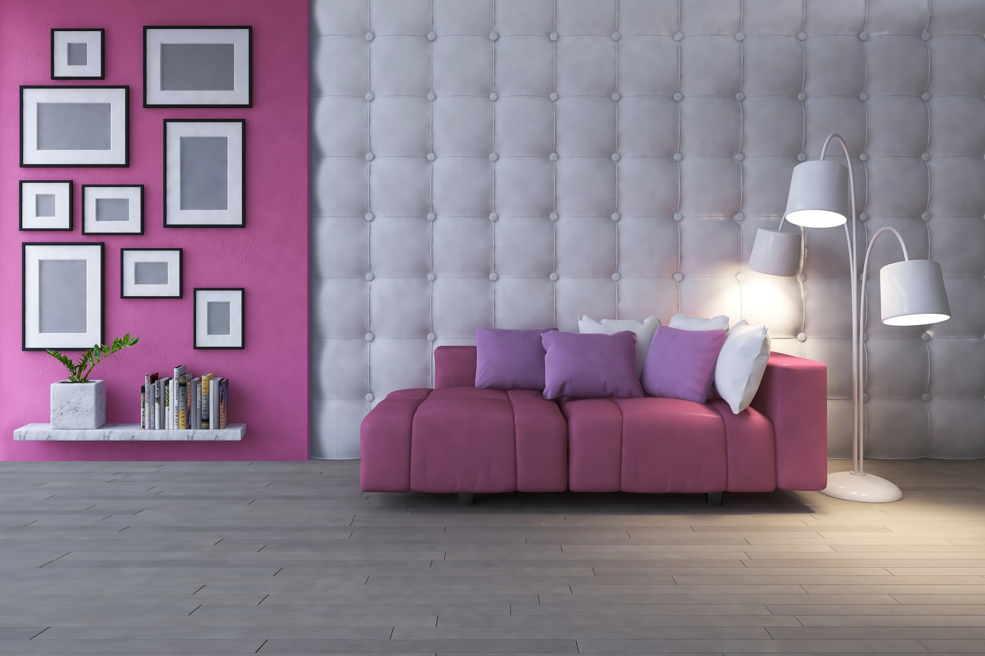 room painted with purple milk paint to create a sense of mystery and intrigue