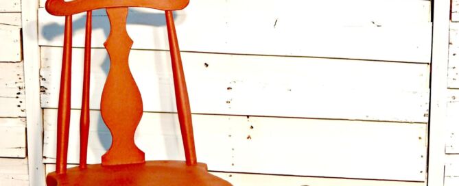 upcycled wood chair using real milk paint products