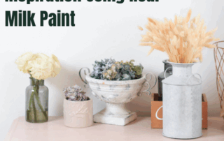Vintage decorating ideas with a pastel painted dresser, rustic clock, and floral accents